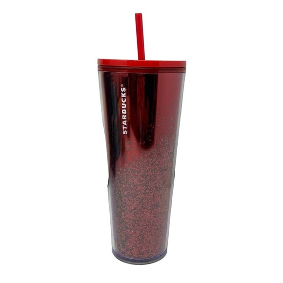 Starbucks Other - NWT Starbucks 24oz. Red Holiday Tumbler Cascading Glitter 2019